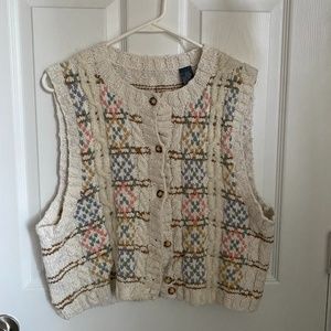 Vintage Knitted Multicolored Vest